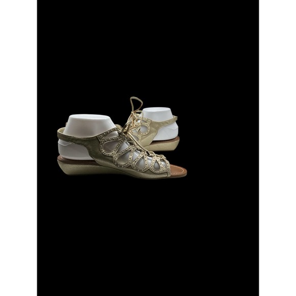 Carlos by Carlos Santana Light Gold Embellished Sandals Size 9 - Picture 3 of 5